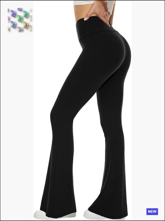 Pants - High Waist Bootcut Yoga Pants - Flare Leggings for Women - Tummy Control Soft